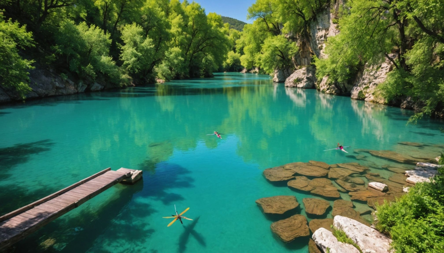 Zwemmen in de natuurlijke rivieren van Aveyron en Gorges du Tarn